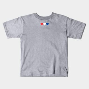 Red White and Blue Hearts Kids T-Shirt